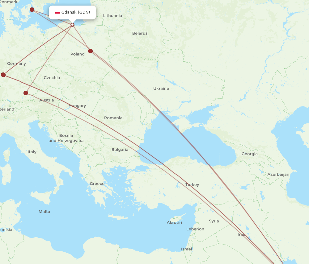 GDN-DOH flight routes