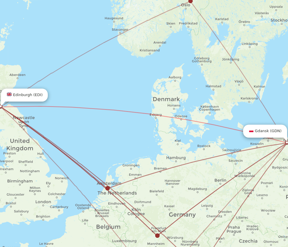 GDN-EDI flight routes