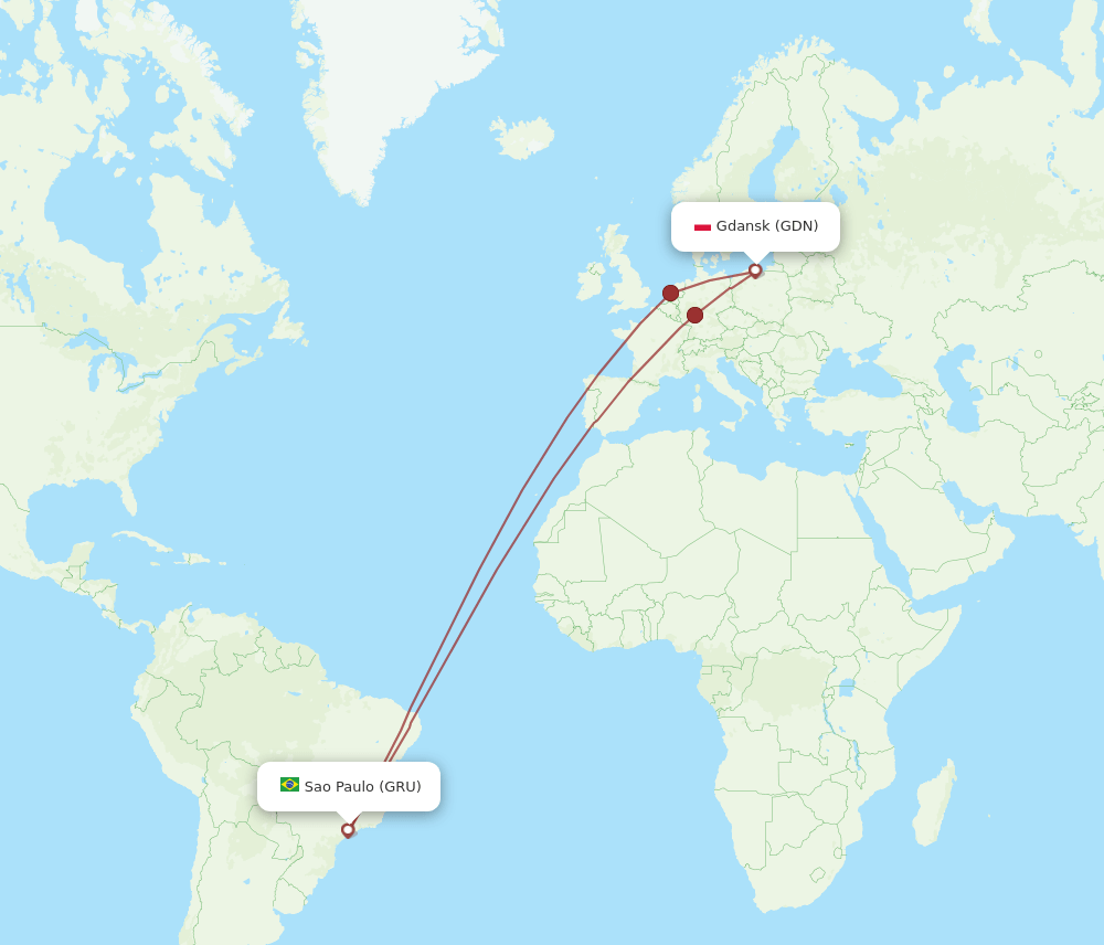 GDN-GRU flight routes