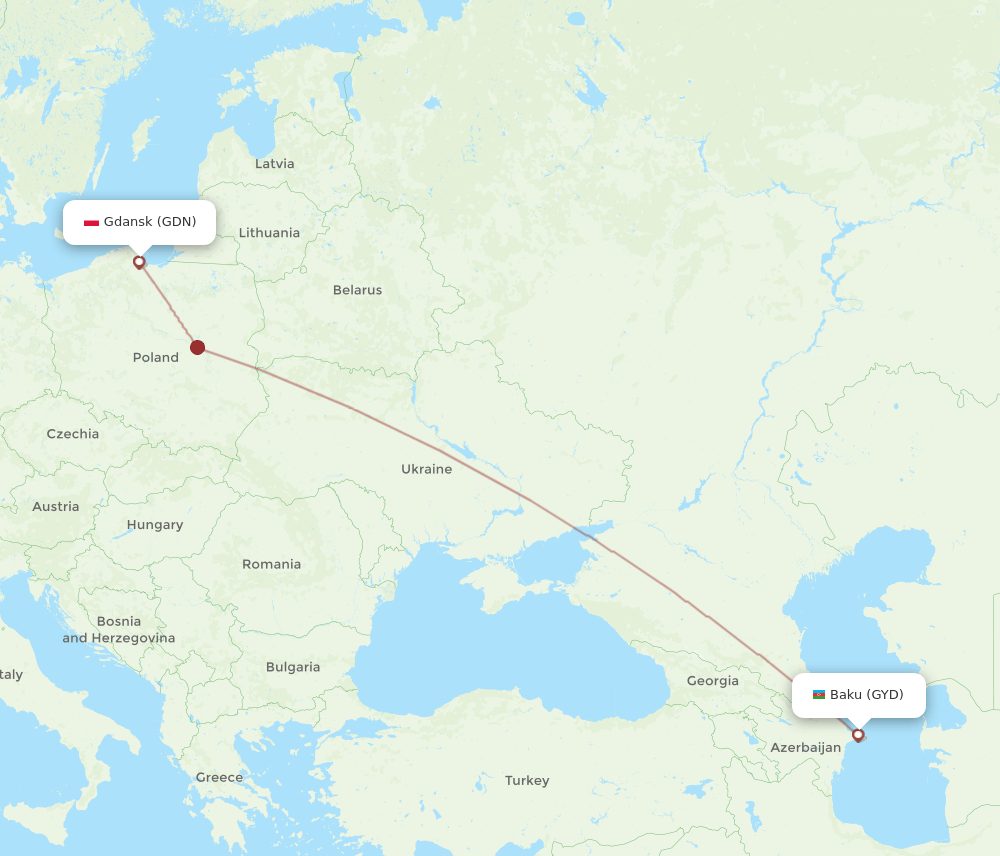GDN to GYD flights and routes map
