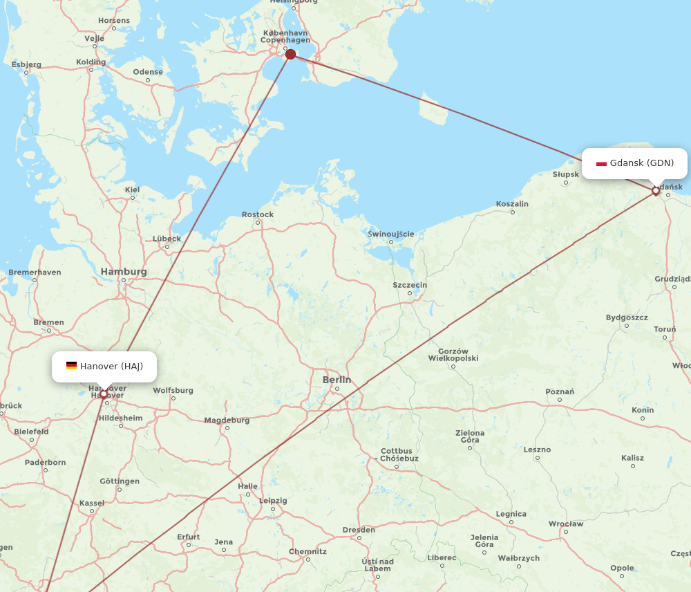 GDN-HAJ flight routes