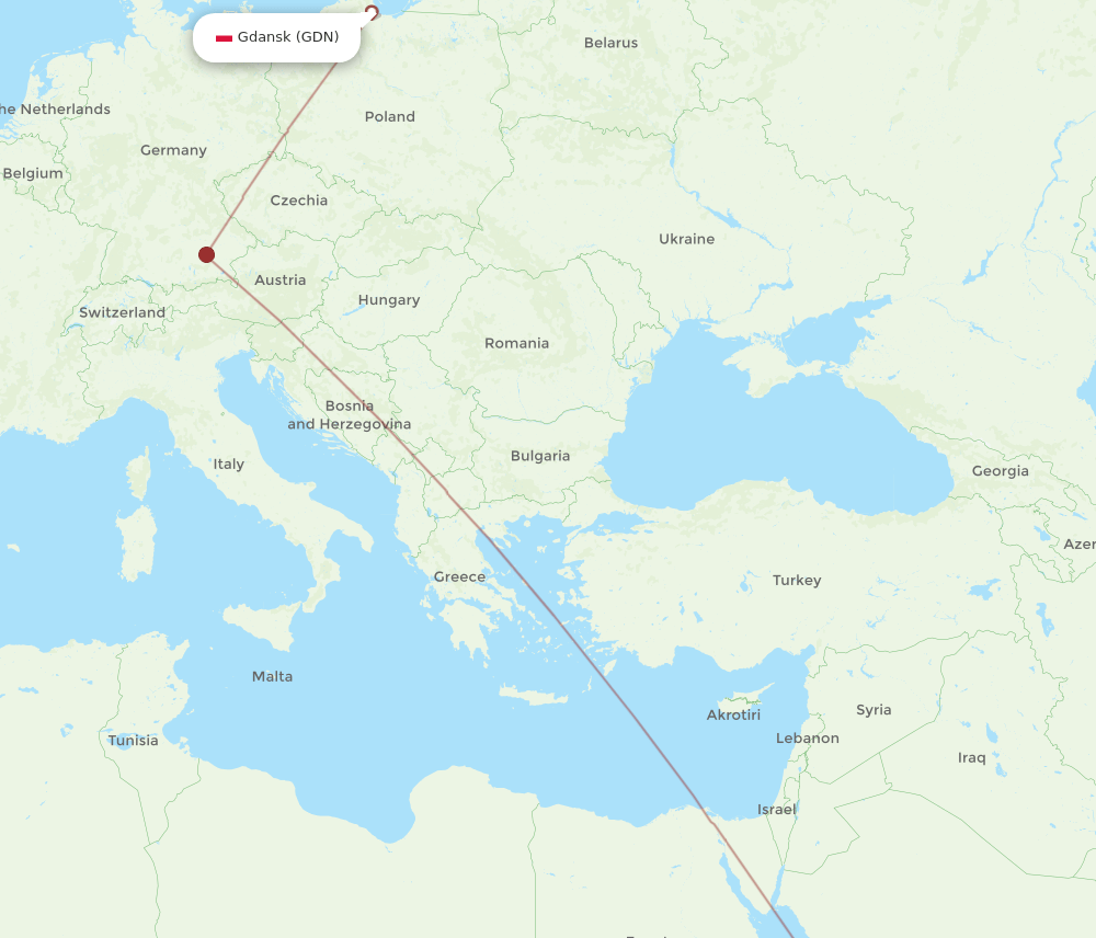 GDN to JED flights and routes map