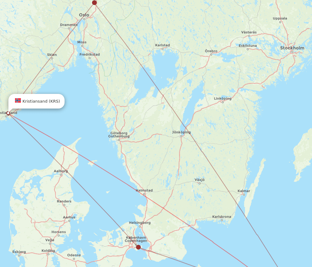 GDN to KRS flights and routes map