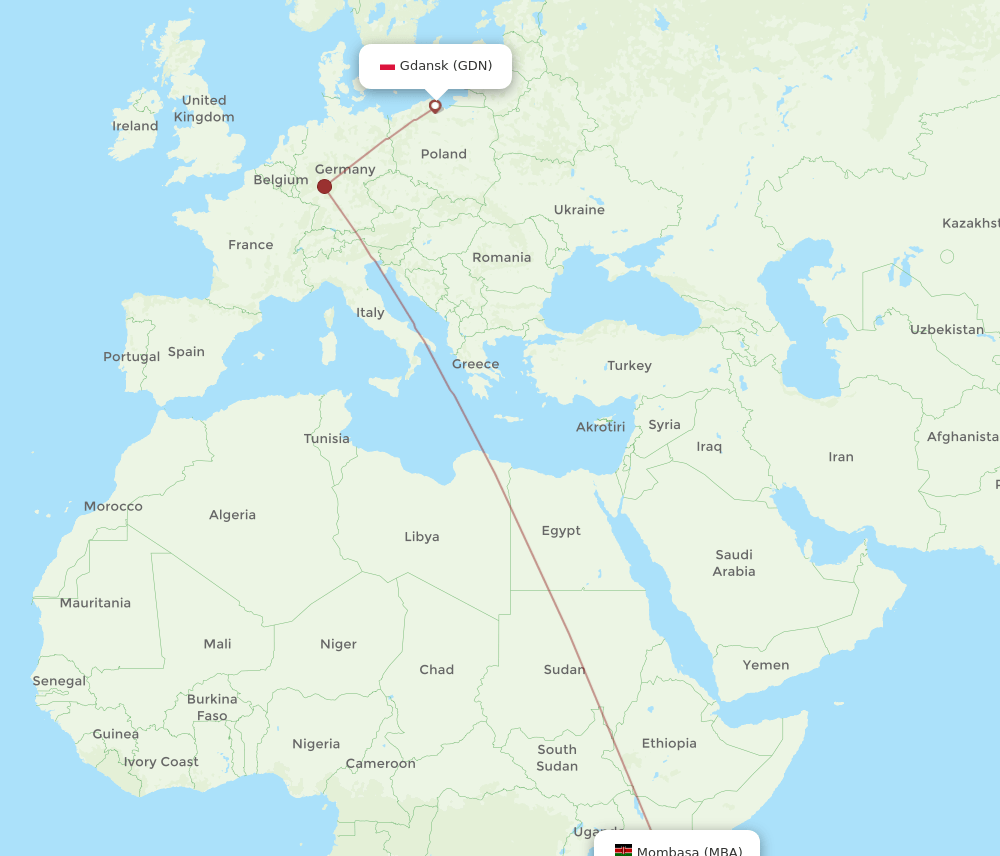 GDN-MBA flight routes