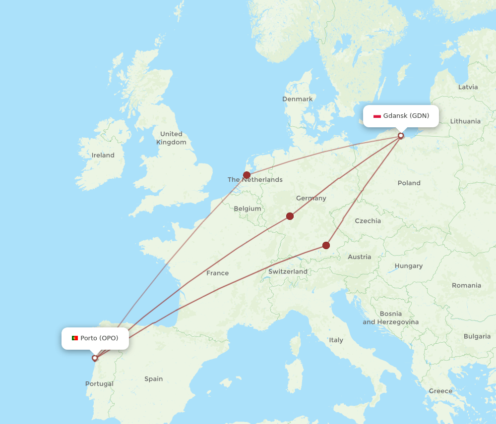 GDN-OPO flight routes