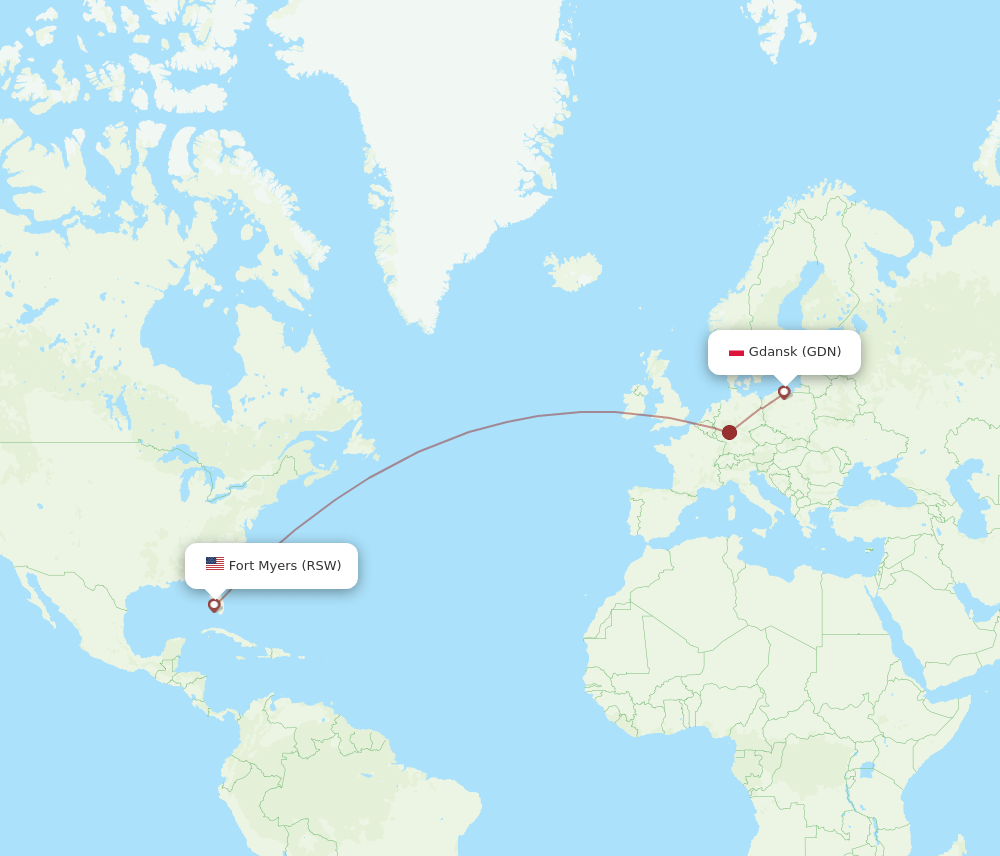 GDN-RSW flight routes