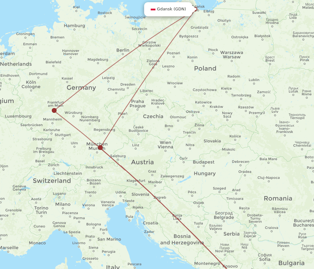 GDN-SKG flight routes