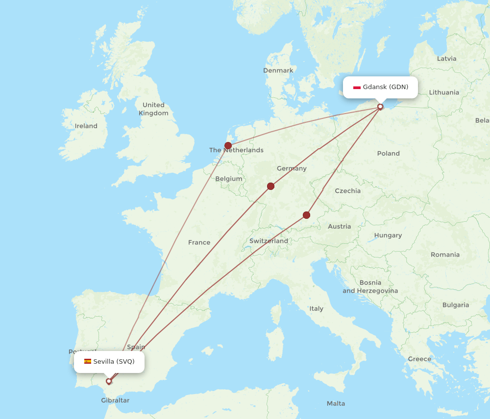 GDN-SVQ flight routes