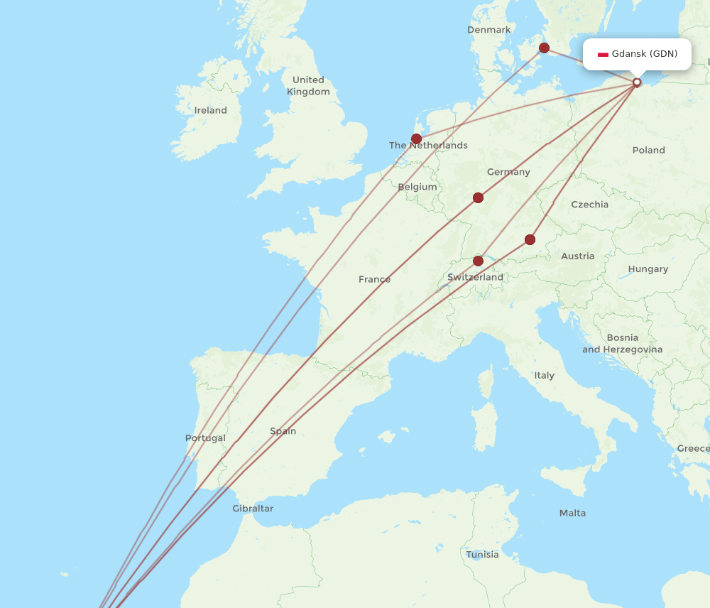 GDN-TFS flight routes