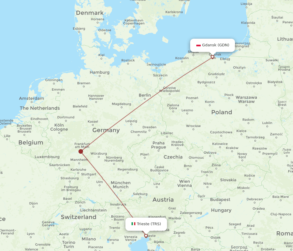 GDN-TRS flight routes