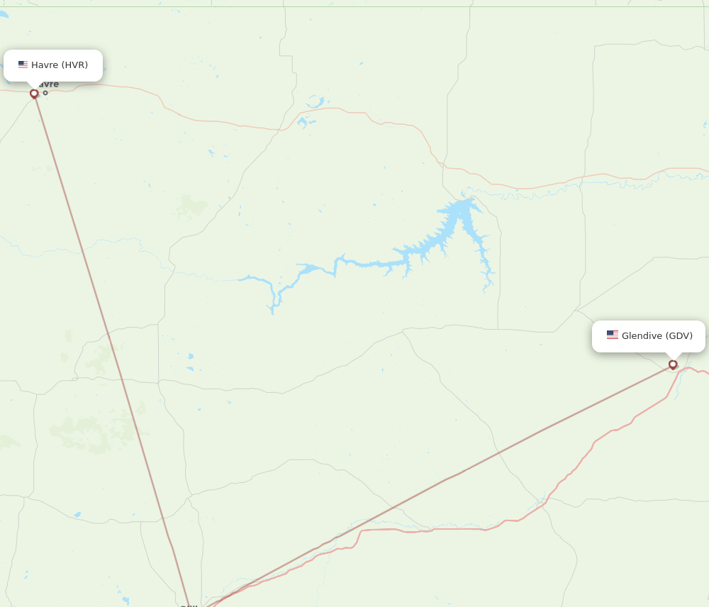 GDV-HVR flight routes