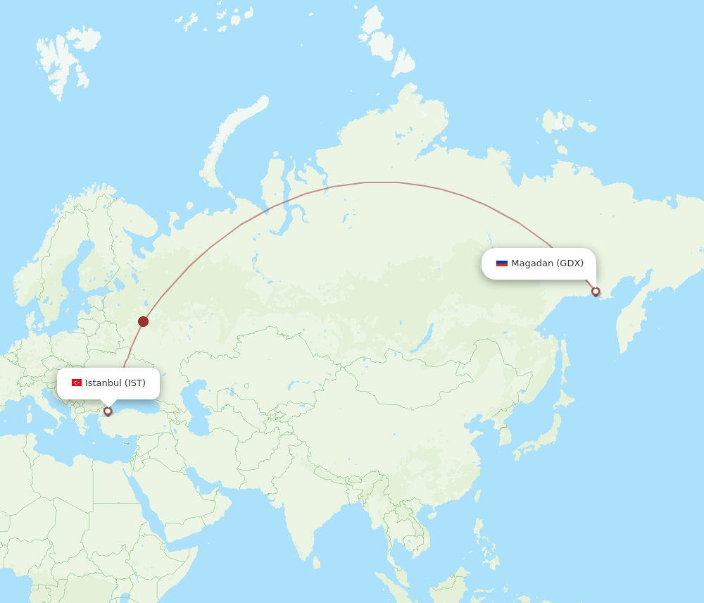 GDX-IST flight routes