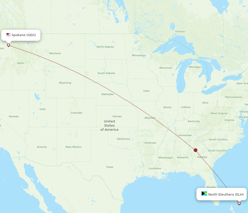 GEG-ELH flight routes