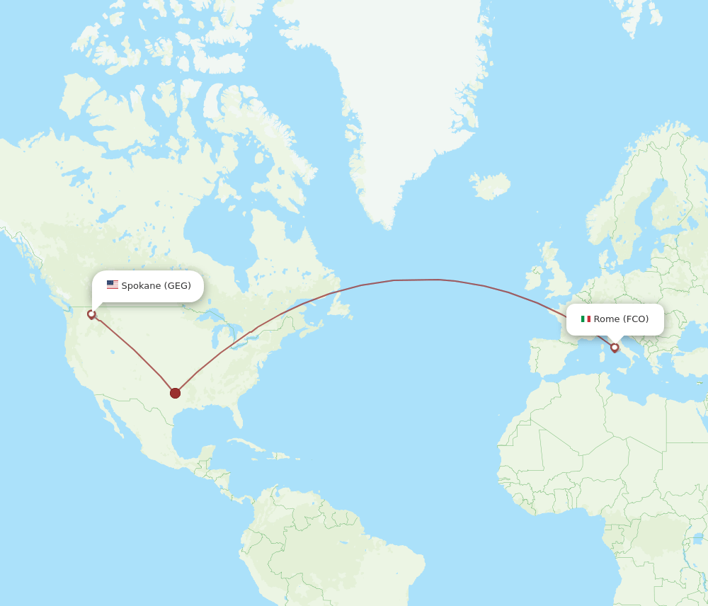 GEG-FCO flight routes