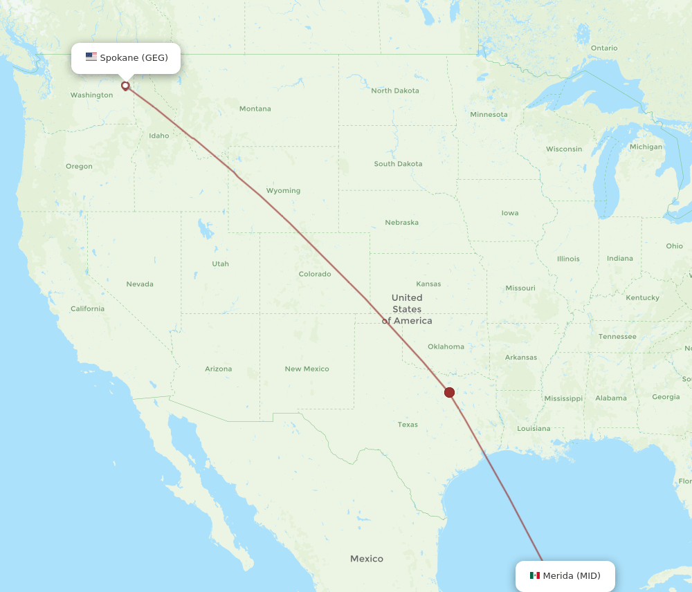 GEG-MID flight routes