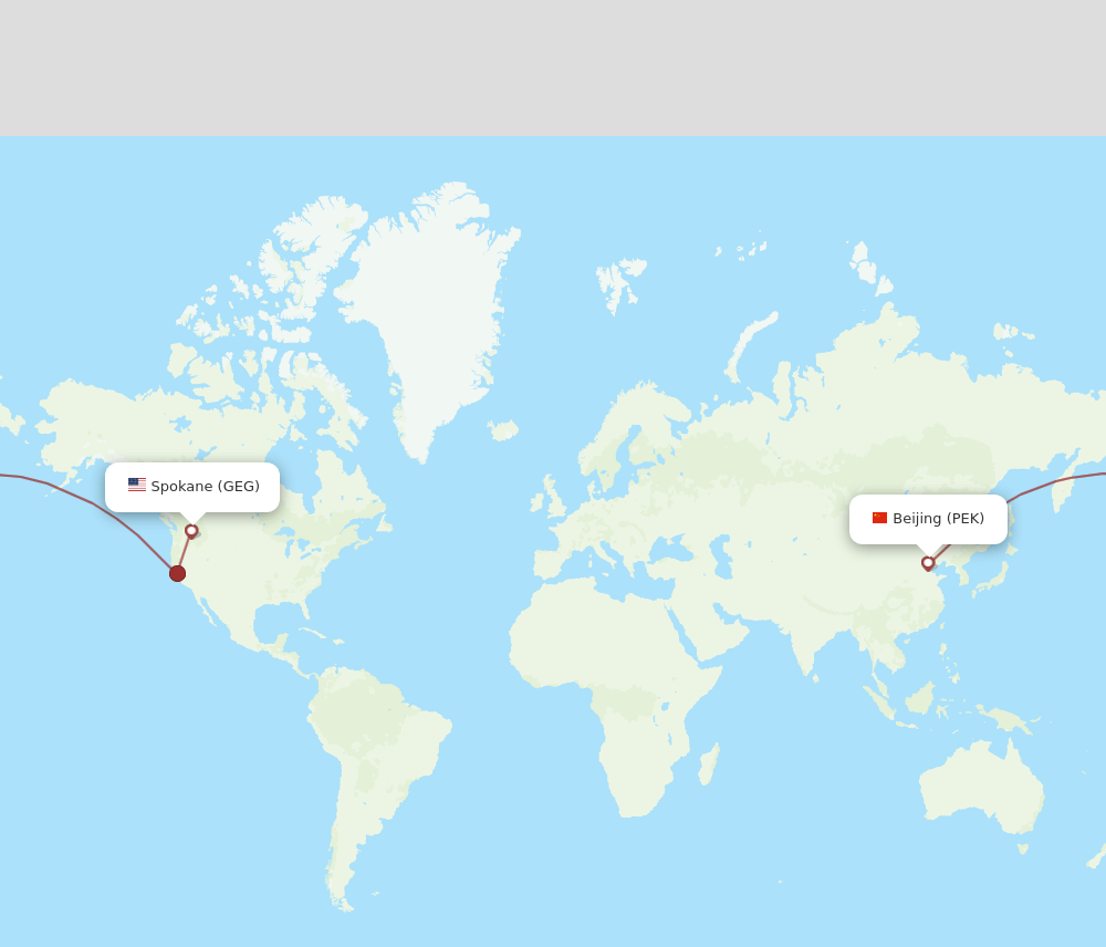 GEG-PEK flight routes