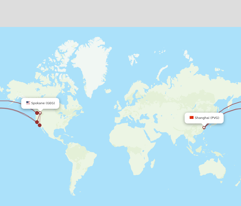 GEG-PVG flight routes