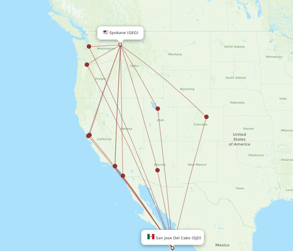 GEG-SJD flight routes