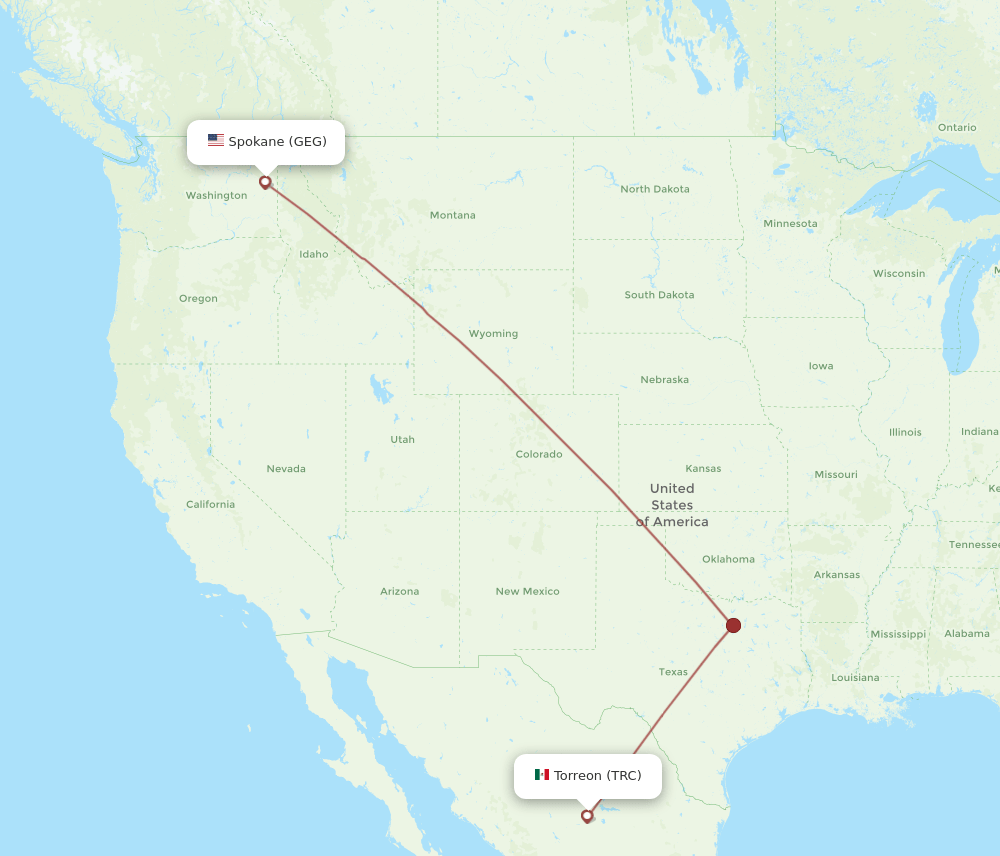 GEG-TRC flight routes