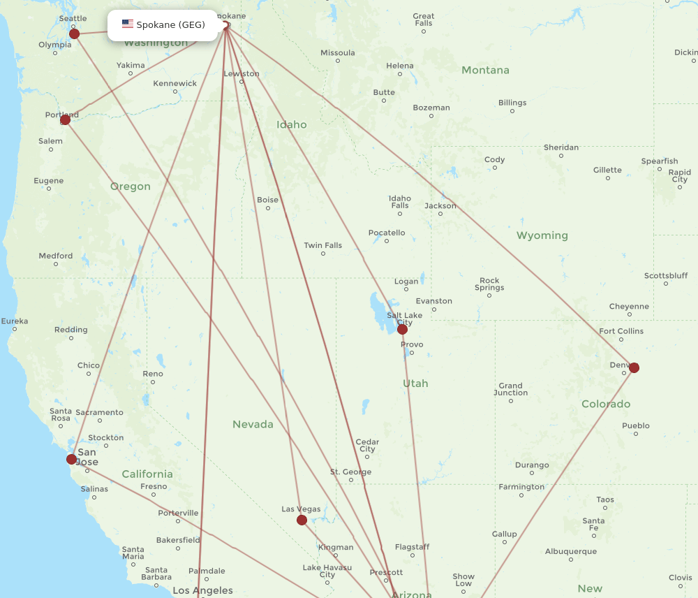 GEG-TUS flight routes