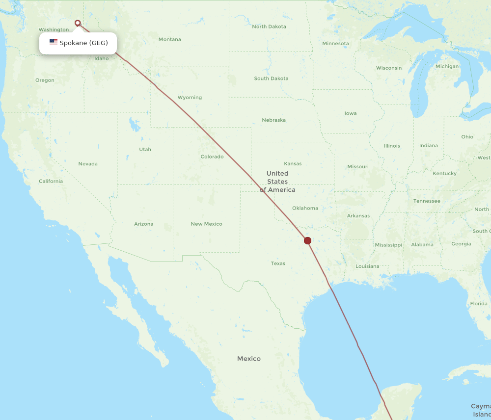 GEG to XPL flights and routes map