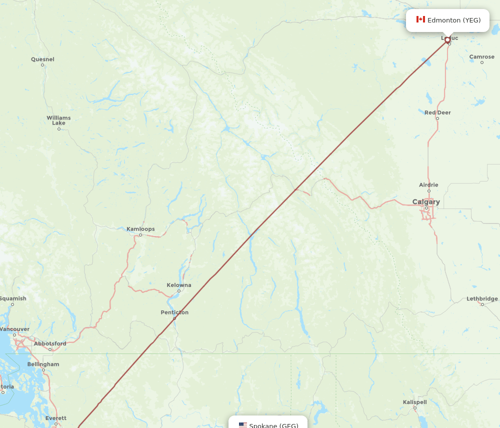 GEG-YEG flight routes