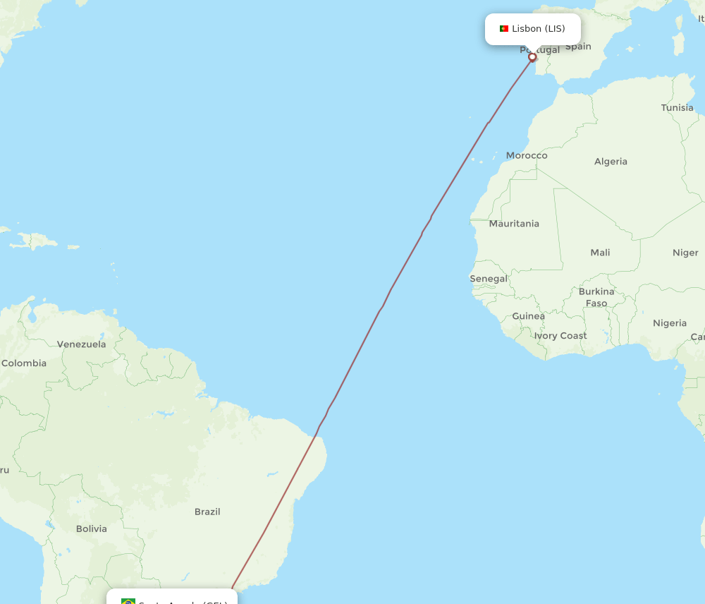 GEL-LIS flight routes