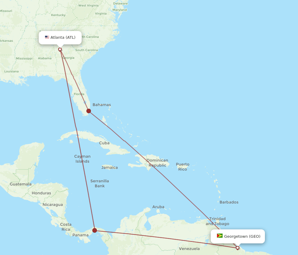GEO-ATL flight routes