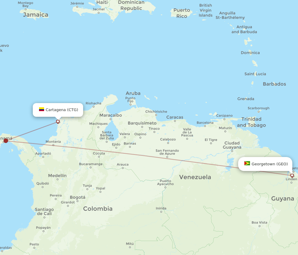 GEO-CTG flight routes
