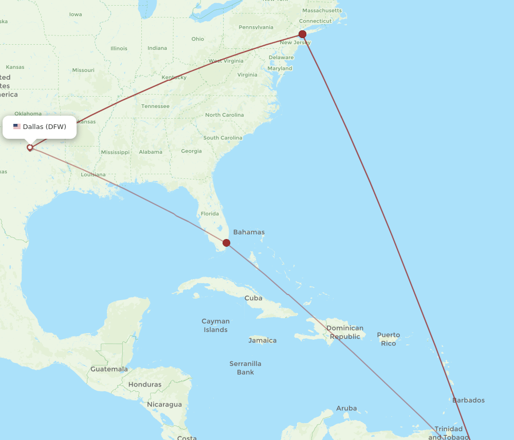 GEO-DFW flight routes