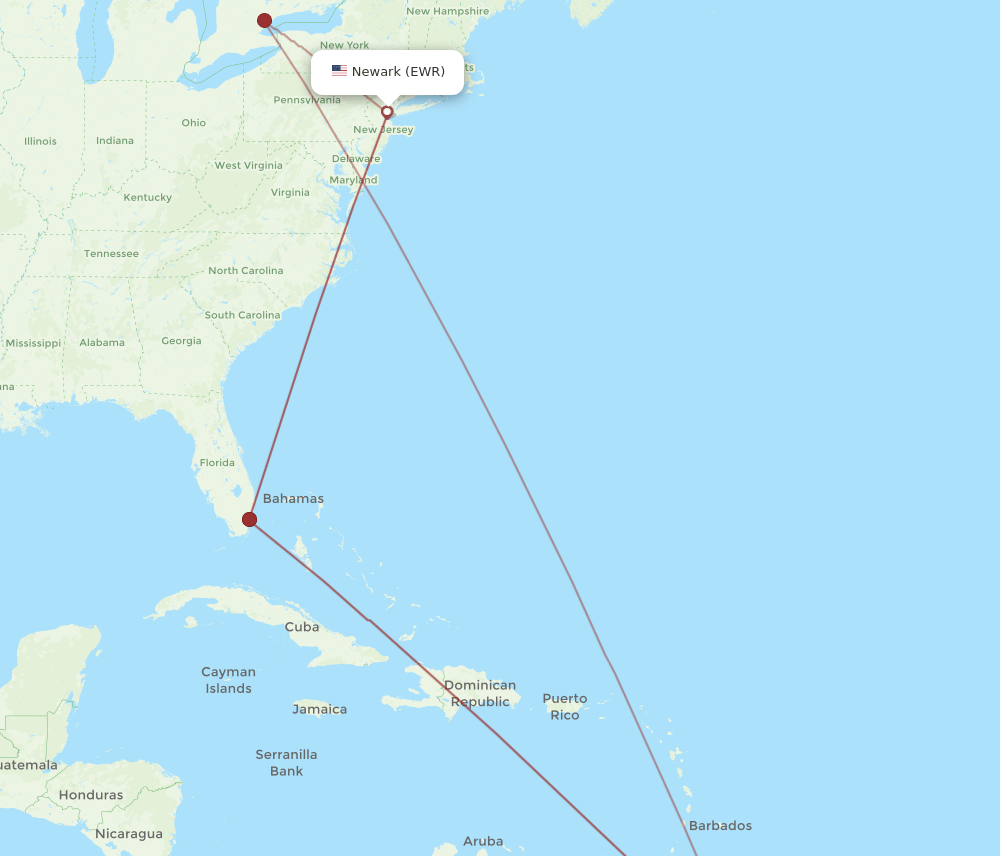 GEO-EWR flight routes