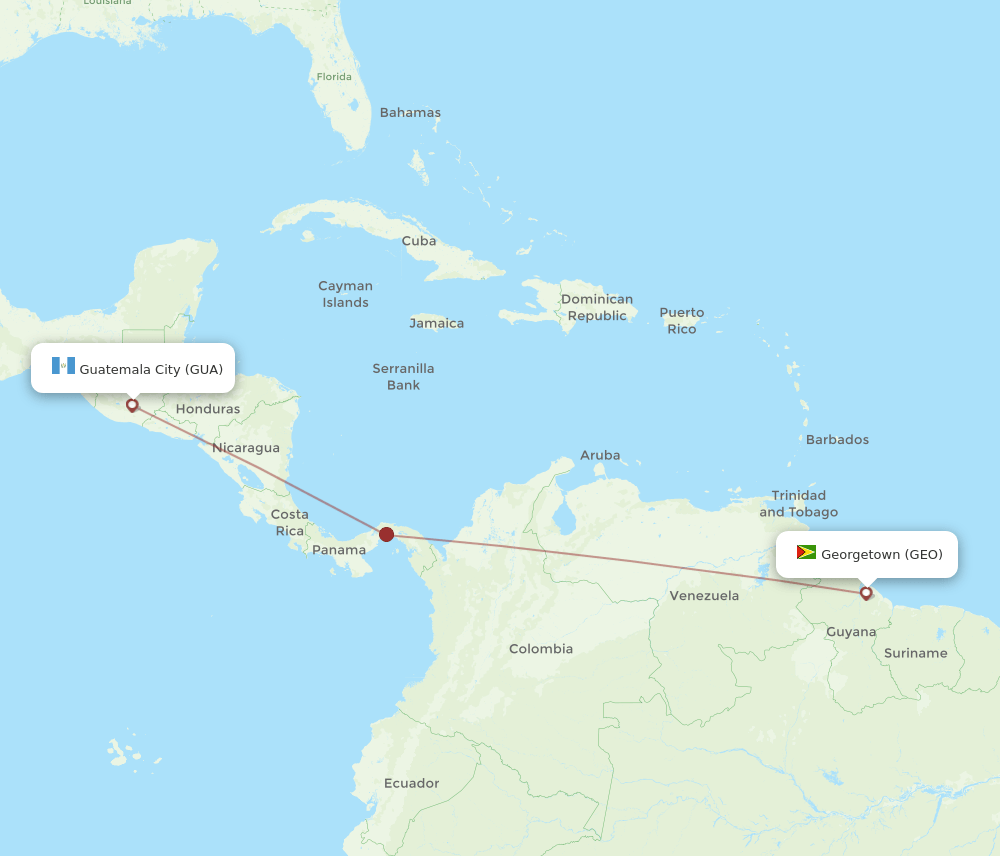 GEO-GUA flight routes