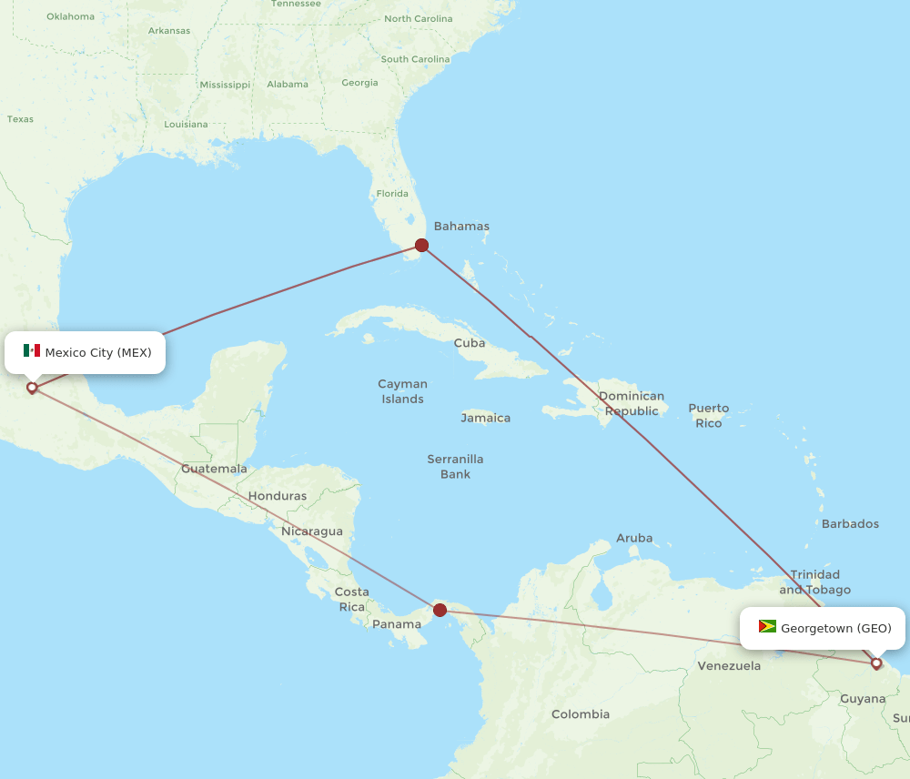 GEO-MEX flight routes