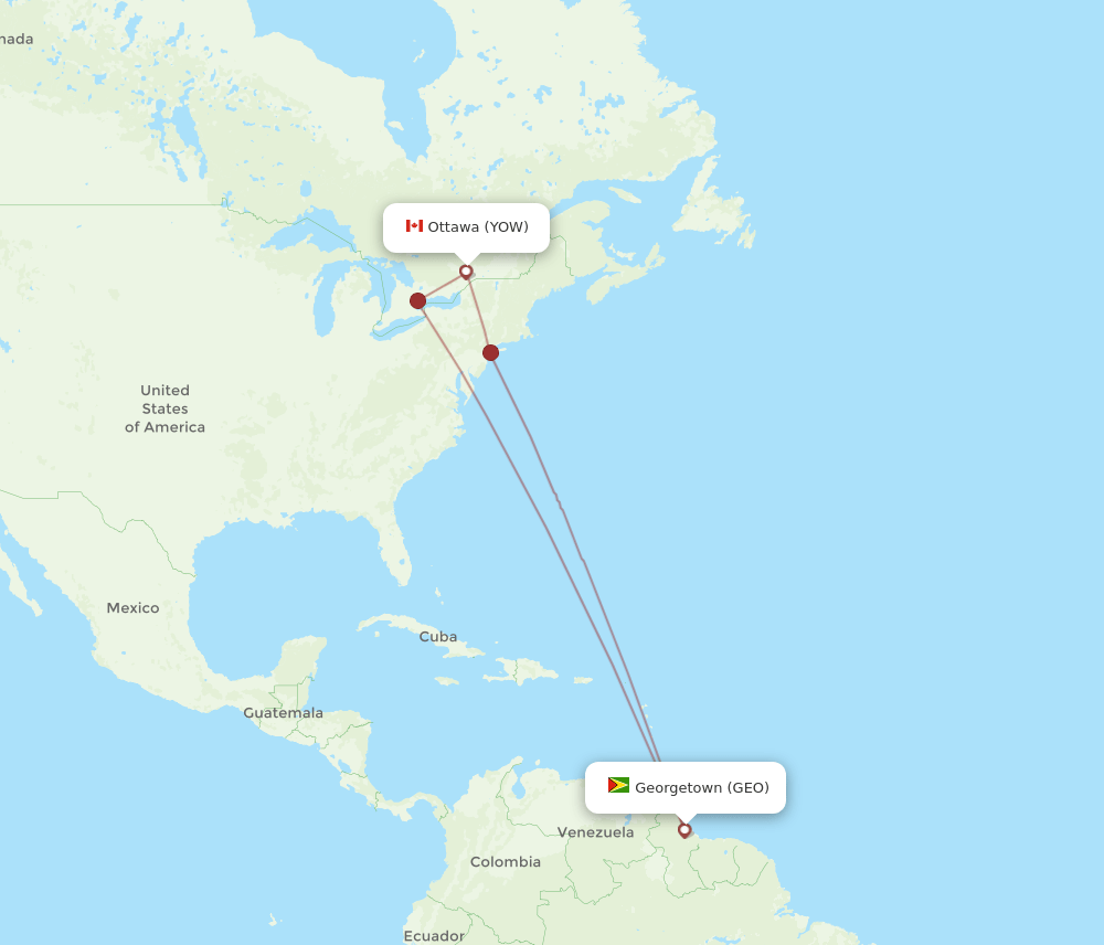 GEO-YOW flight routes