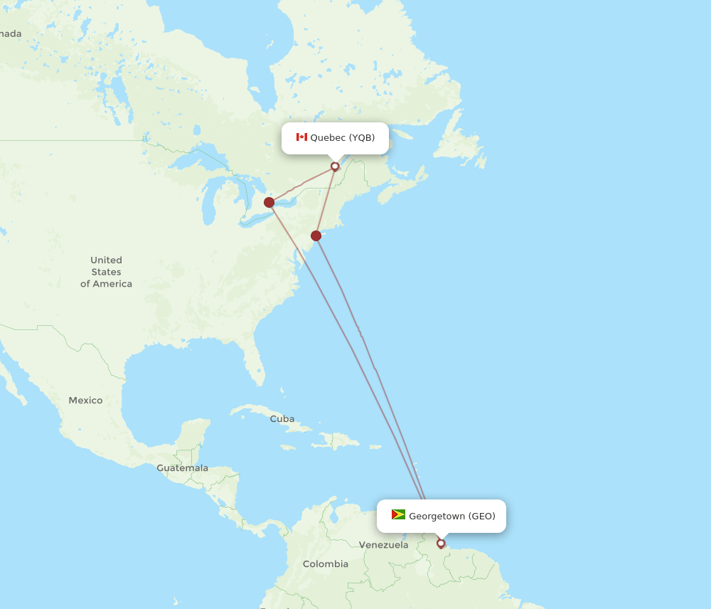 GEO-YQB flight routes