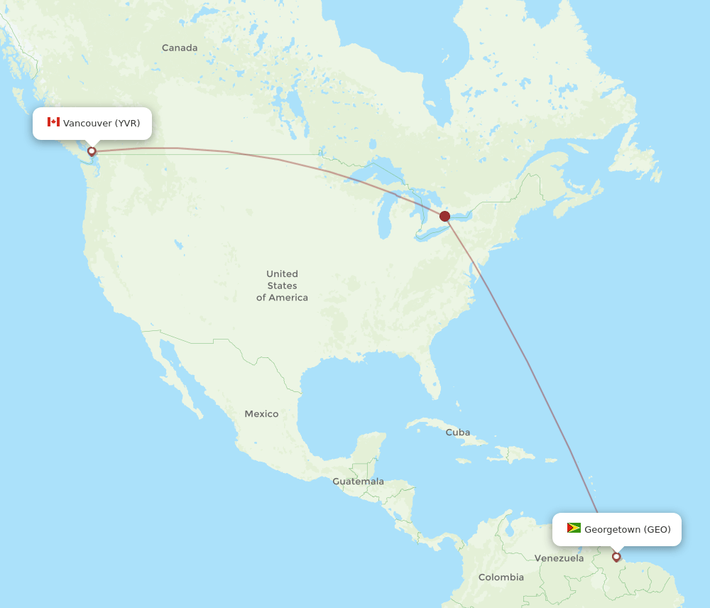 GEO-YVR flight routes