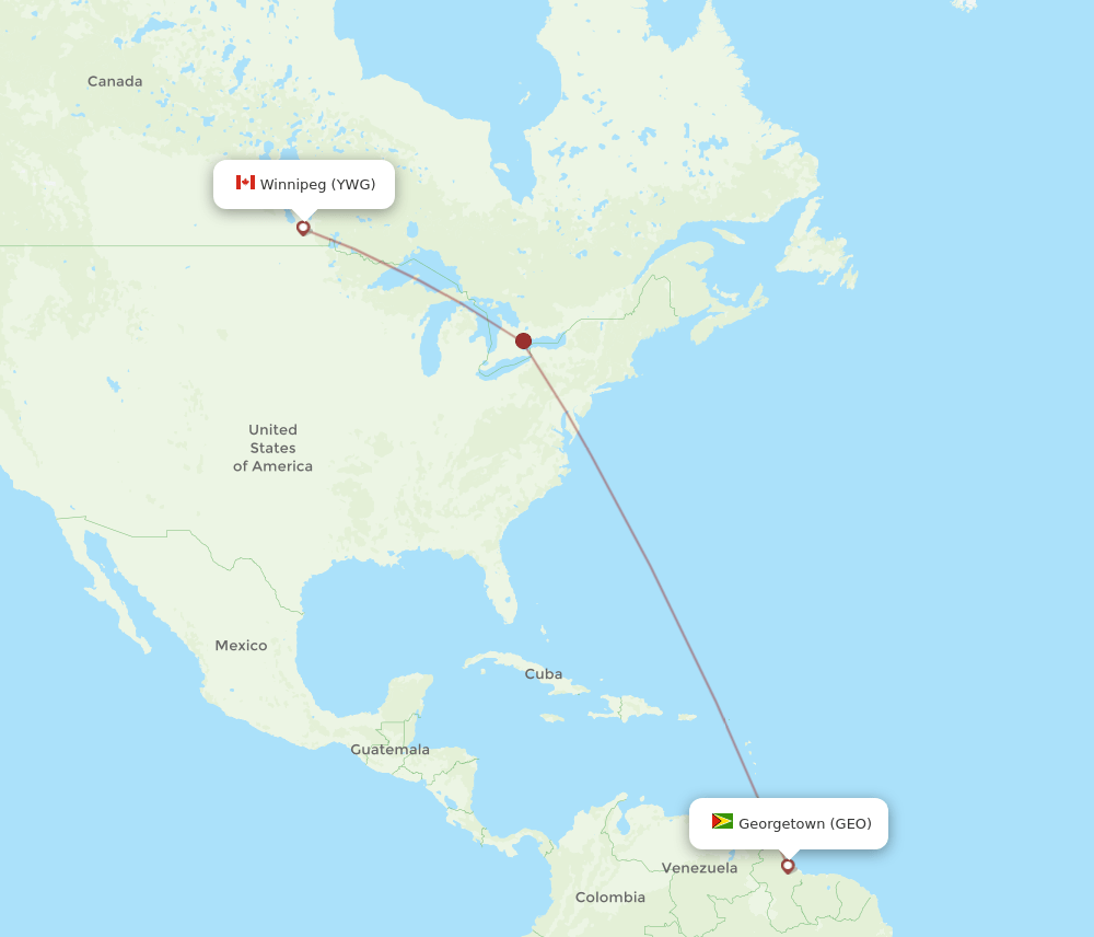 GEO-YWG flight routes