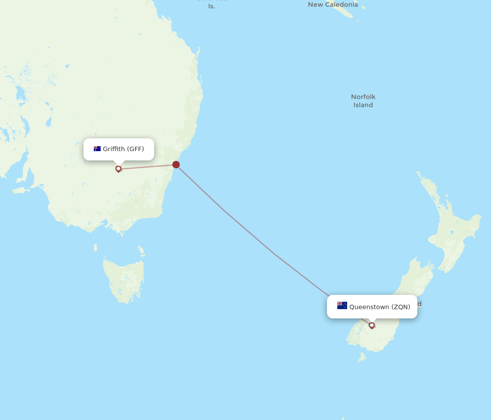 GFF-ZQN flight routes