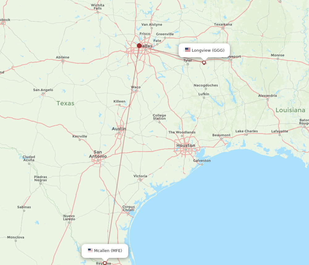 GGG-MFE flight routes