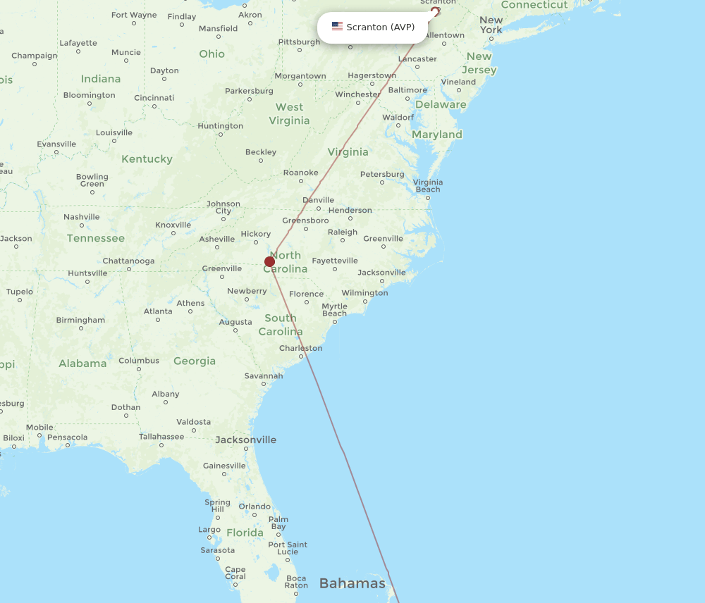 GGT-AVP flight routes