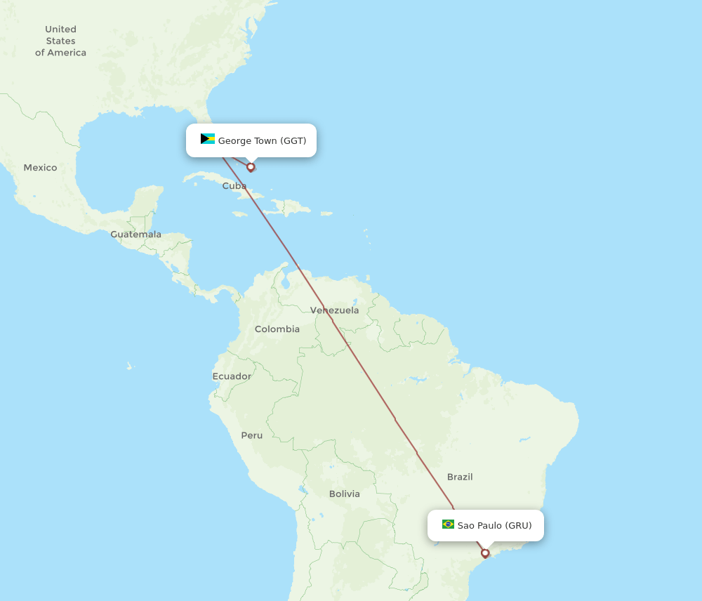 GGT-GRU flight routes