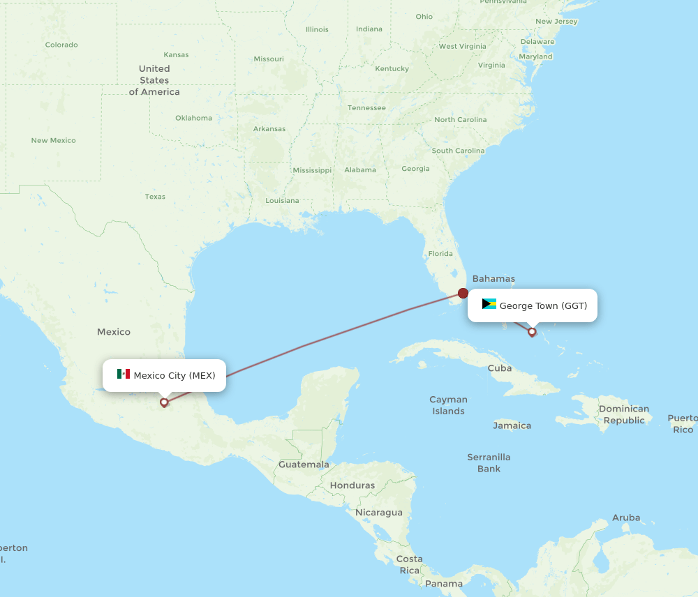 GGT-MEX flight routes