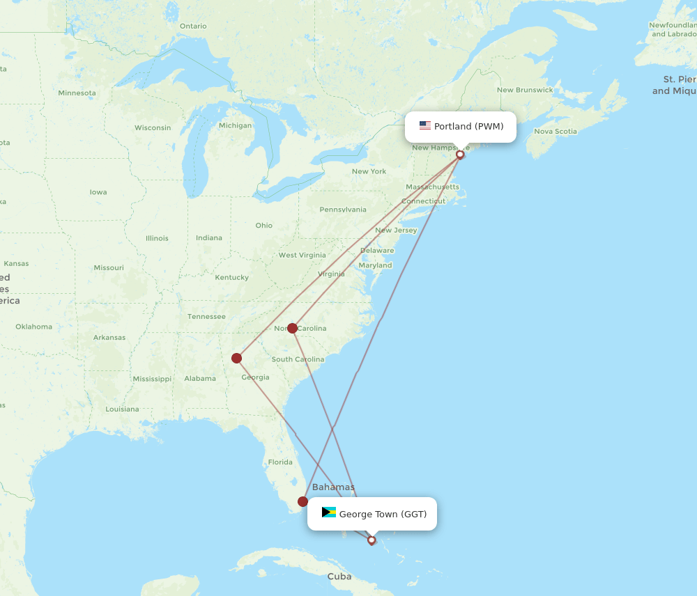 GGT-PWM flight routes