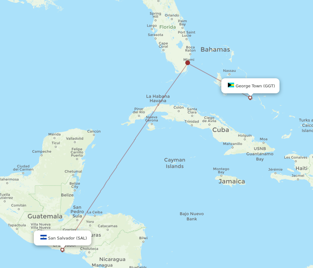 GGT-SAL flight routes