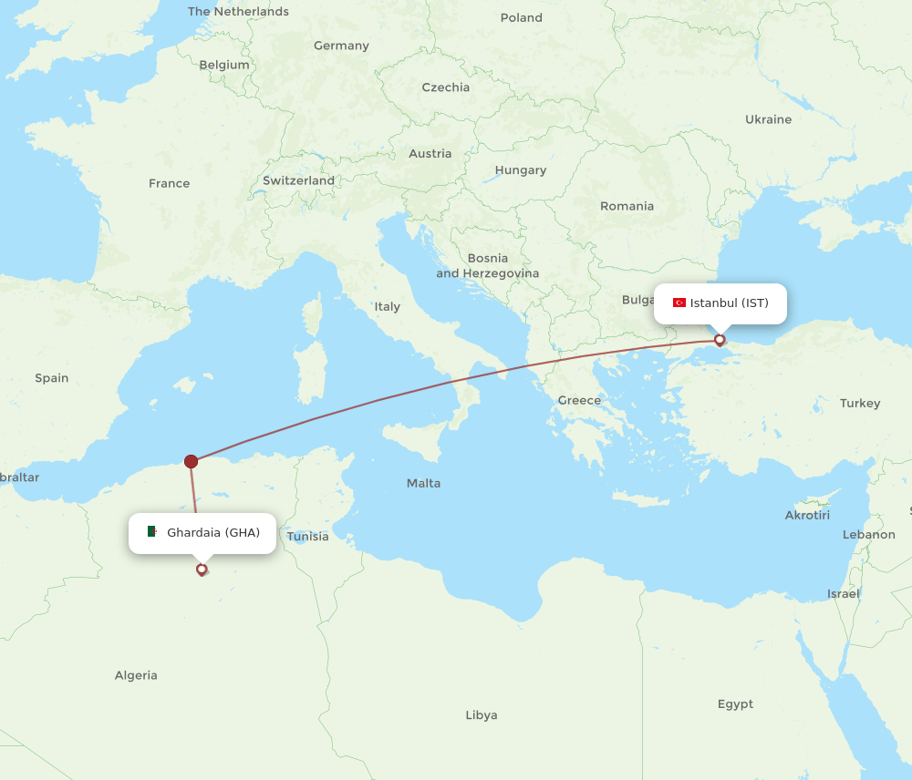 GHA-IST flight routes