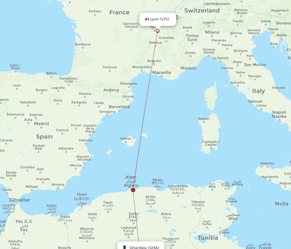 GHA-LYS flight routes
