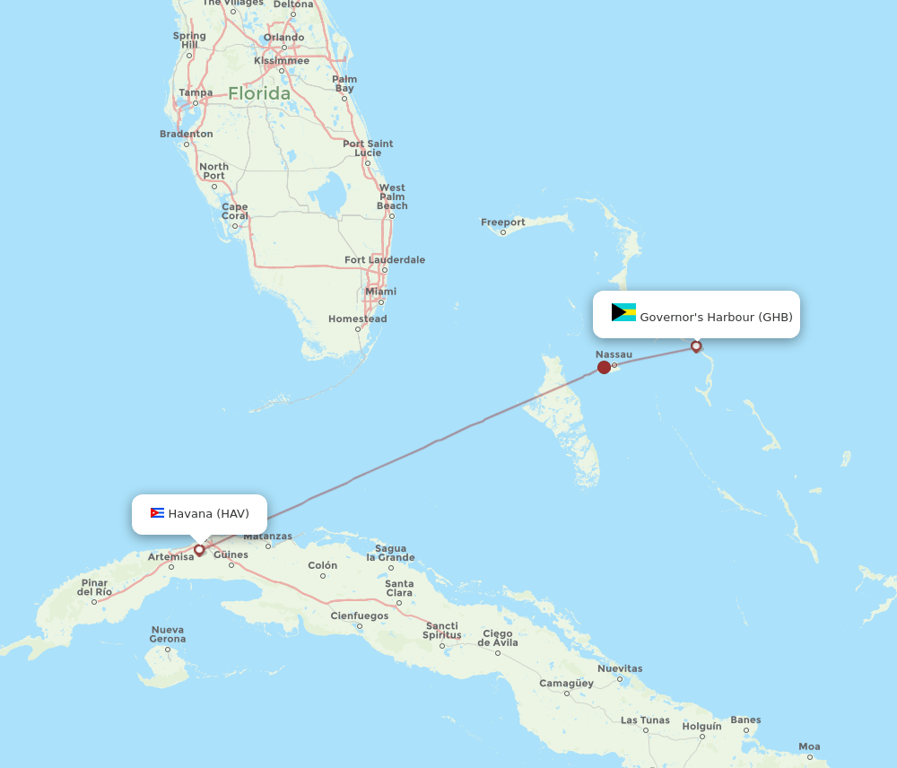 GHB-HAV flight routes