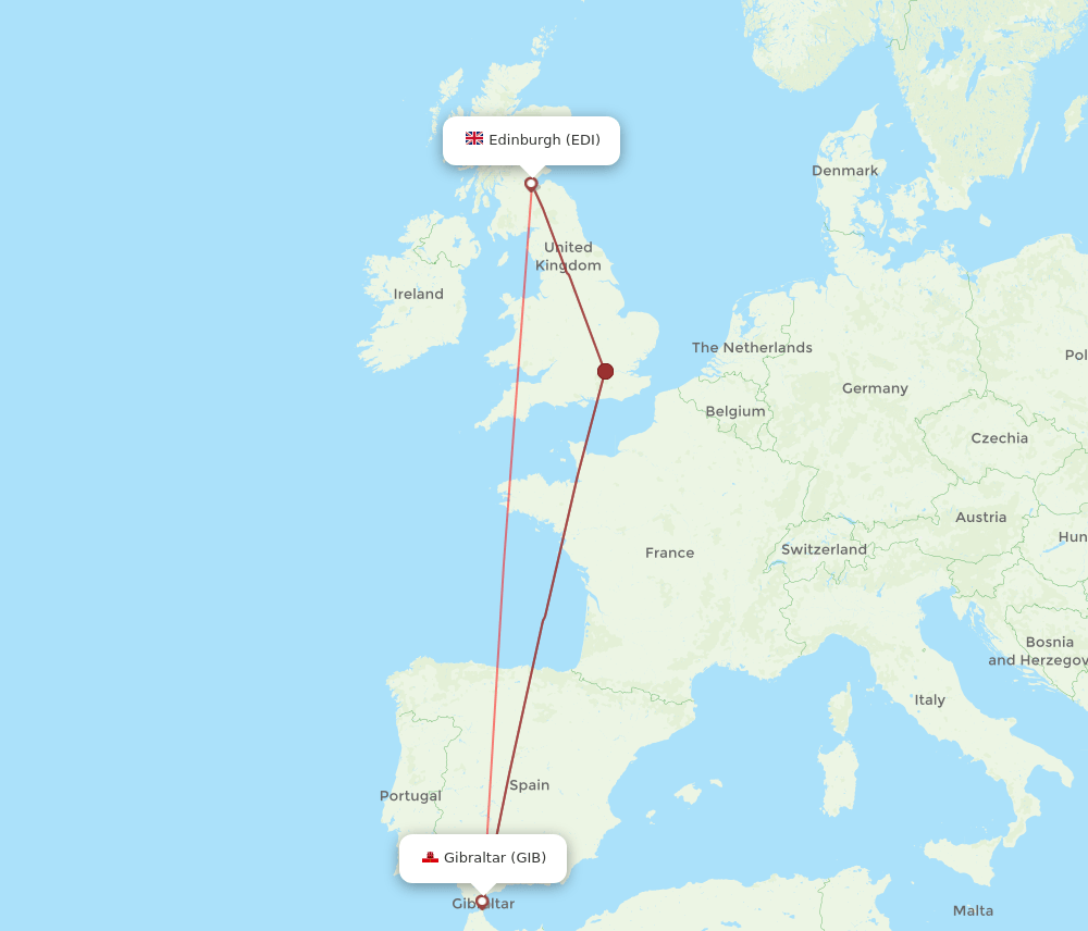 GIB-EDI flight routes