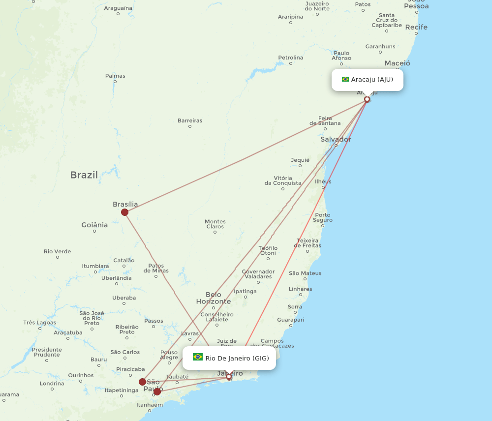 GIG-AJU flight routes