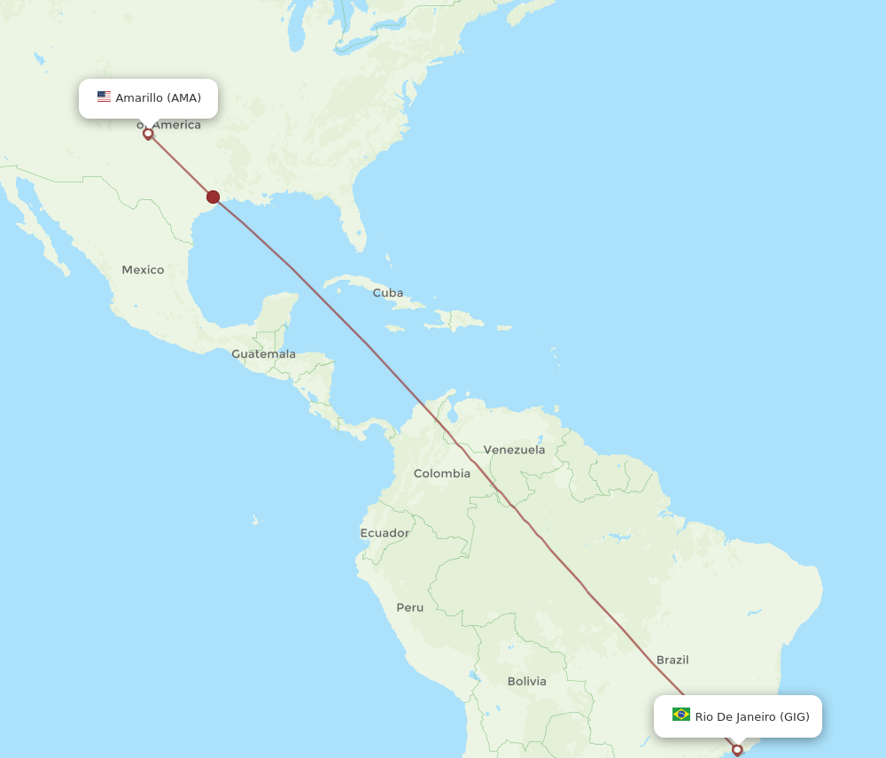 GIG-AMA flight routes